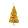 Artificial Pre-lit Christmas Tree with Ball Set Gold 210 cm PET Colour gold Size 210 x 120 cm Quantity in Package 1 Number of Branch Tips 