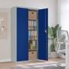 File Cabinet Light Grey and Blue 90x40x180 cm Steel Colour light grey and blue Size 90 x 40 x 180 cm Quantity in Package 1 