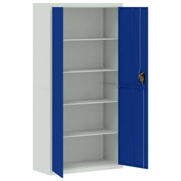 Light Grey & Blue File Cabinet - Durable Steel Office Storage