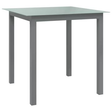 Light Grey Garden Table - Stylish Aluminium & Glass Design