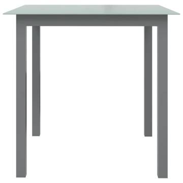 Light Grey Garden Table - Stylish Aluminium & Glass Design