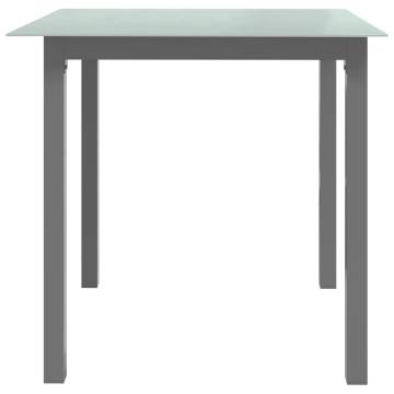 Light Grey Garden Table - Stylish Aluminium & Glass Design