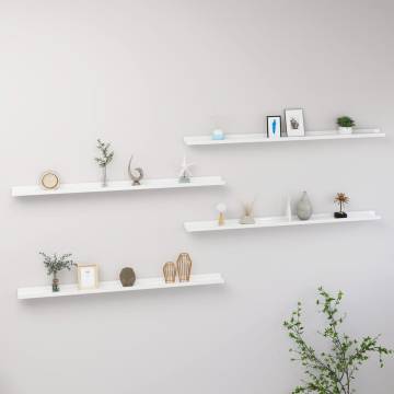 Wall Shelves Set of 4 - High Gloss White | HipoMarket