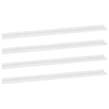 Wall Shelves Set of 4 - High Gloss White | HipoMarket