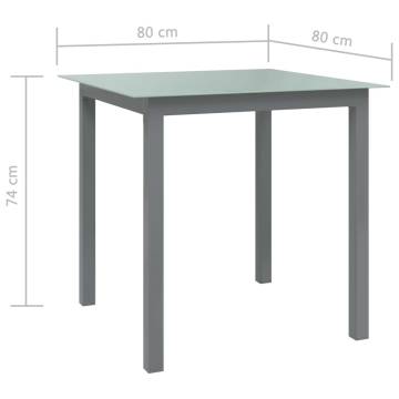 Light Grey Garden Table - Stylish Aluminium & Glass Design