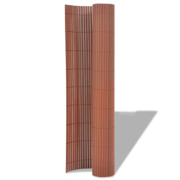 Double-Sided Garden Fence PVC 90x300 cm - Brown | HipoMarket