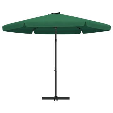 Outdoor Parasol with Steel Pole - 300 cm Green Shade