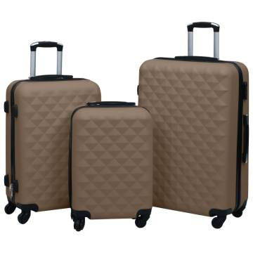 Hardcase Trolley Set 3 pcs Brown ABS - Stylish & Durable Travel