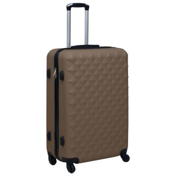 Hardcase Trolley Set 3 pcs Brown ABS - Stylish & Durable Travel