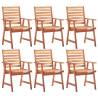 Outdoor Dining Chairs 6 pcs Solid Acacia Wood Colour brown Quantity in Package 6 Number of 1 