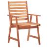 Outdoor Dining Chairs Set - 6 Pcs Solid Acacia Wood