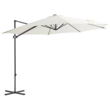 Cantilever Umbrella with Steel Pole Sand 300 cm - Stylish Shade