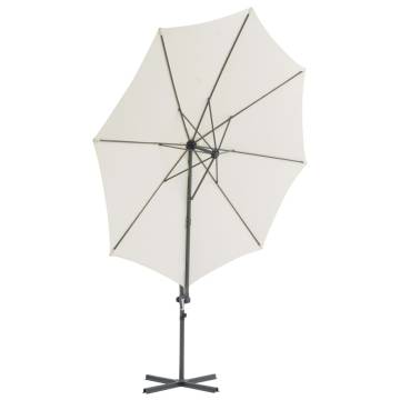 Cantilever Umbrella with Steel Pole Sand 300 cm - Stylish Shade