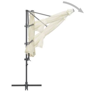 Cantilever Umbrella with Steel Pole Sand 300 cm - Stylish Shade