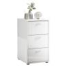 FMD Bedside Table with 3 Drawers High Gloss White Colour high gloss white Quantity in Package 1 