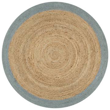 Handmade Jute Rug with Olive Green Border - 150 cm