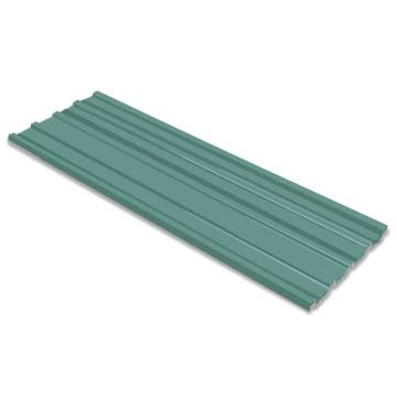 Galvanised Steel Roof Panels - 12 Pcs Green | HipoMarket