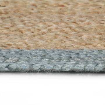 Handmade Jute Rug with Olive Green Border - 150 cm