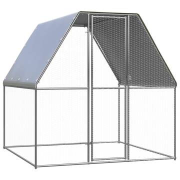 Spacious Chicken Cage 2x2x2m - Galvanised Steel Silver & Grey