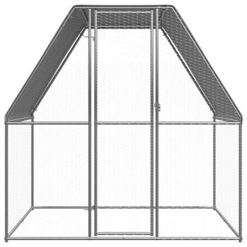 Spacious Chicken Cage 2x2x2m - Galvanised Steel Silver & Grey