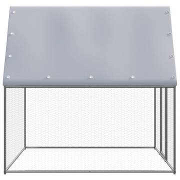 Spacious Chicken Cage 2x2x2m - Galvanised Steel Silver & Grey