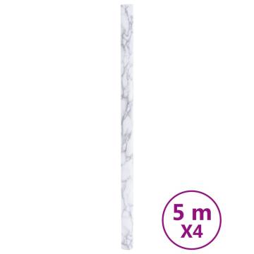 Self-Adhesive Marble White Furniture Stickers 90x500 cm | HipoMarket