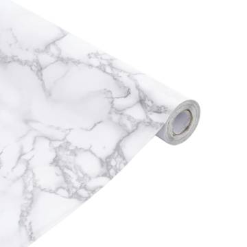 Self-Adhesive Marble White Furniture Stickers 90x500 cm | HipoMarket