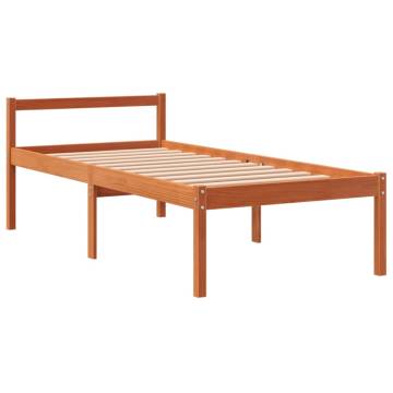 Wax Brown Single Bed Frame – Solid Pine, 90x190 cm