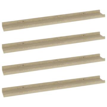 4 Pcs Wall Shelves - Sonoma Oak 80x9x3 cm for Stylish Storage