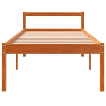 Wax Brown Single Bed Frame – Solid Pine, 90x190 cm