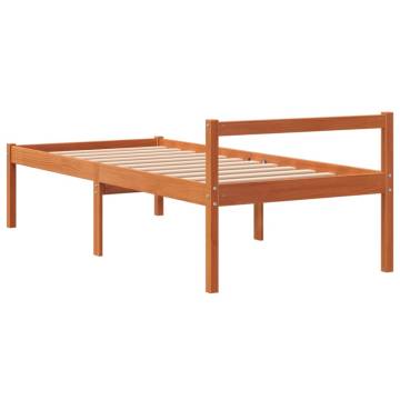 Wax Brown Single Bed Frame – Solid Pine, 90x190 cm