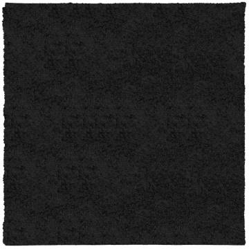 Shaggy Rug PAMPLONA High Pile Modern Black 160x160 cm