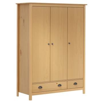 3-Door Wardrobe Hill - Solid Pine Wood | HipoMarket