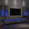 7 Piece TV Wall Cabinet Set with LED Lights - Concrete Grey