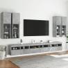 7 Piece TV Wall Cabinet Set with LED Lights - Concrete Grey