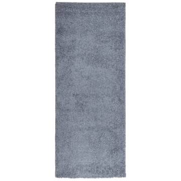 Shaggy Blue Rug 80x200 cm - Soft & Modern High Pile Design