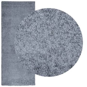 Shaggy Blue Rug 80x200 cm - Soft & Modern High Pile Design