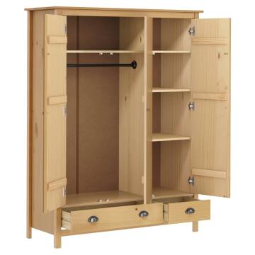 3-Door Wardrobe Hill - Solid Pine Wood | HipoMarket