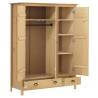 3-Door Wardrobe Hill - Solid Pine Wood | HipoMarket