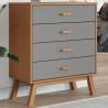 Drawer Cabinet OLDEN Grey and Brown Solid Wood Pine Colour grey and brown Quantity in Package 1 