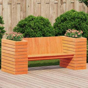 Planter Bench Wax Brown - Solid Wood Pine 167.5x60x65 cm