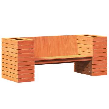 Planter Bench Wax Brown - Solid Wood Pine 167.5x60x65 cm