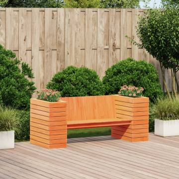 Planter Bench Wax Brown - Solid Wood Pine 167.5x60x65 cm