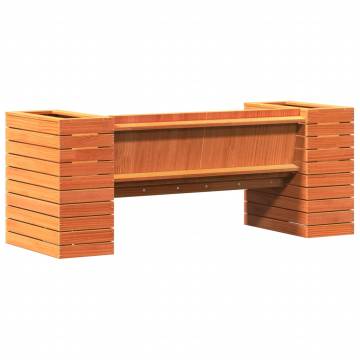 Planter Bench Wax Brown - Solid Wood Pine 167.5x60x65 cm