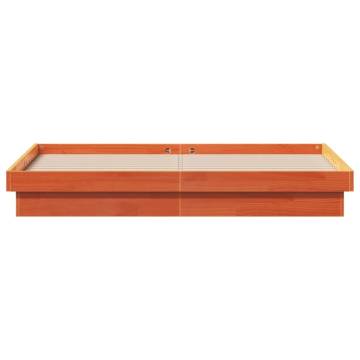 LED Bed Frame Wax Brown 160x200 cm | Solid Pine Wood