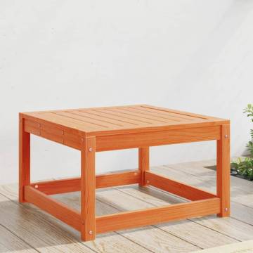 Garden Footstool Wax Brown Solid Pine | Durable & Versatile