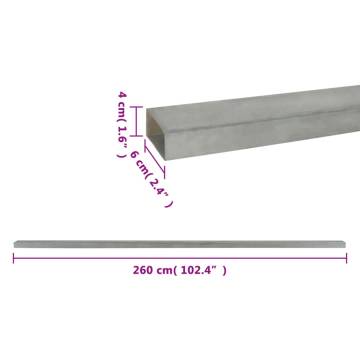 Garden Fence Posts 30 pcs - Silver Steel 260 cm | HipoMarket