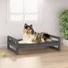 Dog Bed Grey 95.5x65.5x28 cm Solid Pine Wood Colour grey Size 95.5 x 65.5 x 28 cm 