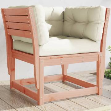 Garden Sofa Armrest with Cushions - Solid Wood Douglas