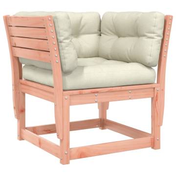 Garden Sofa Armrest with Cushions - Solid Wood Douglas